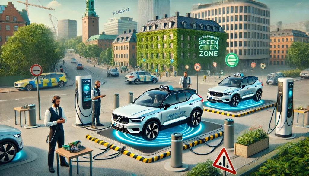 Volvo Cars testet kabelloses Laden für Elektrofahrzeuge in Göteborg. Die Technologie könnte die Ladeinfrastruktur revolutionieren und ist Teil der Gothenburg Green City Zone für nachhaltige Technologien.