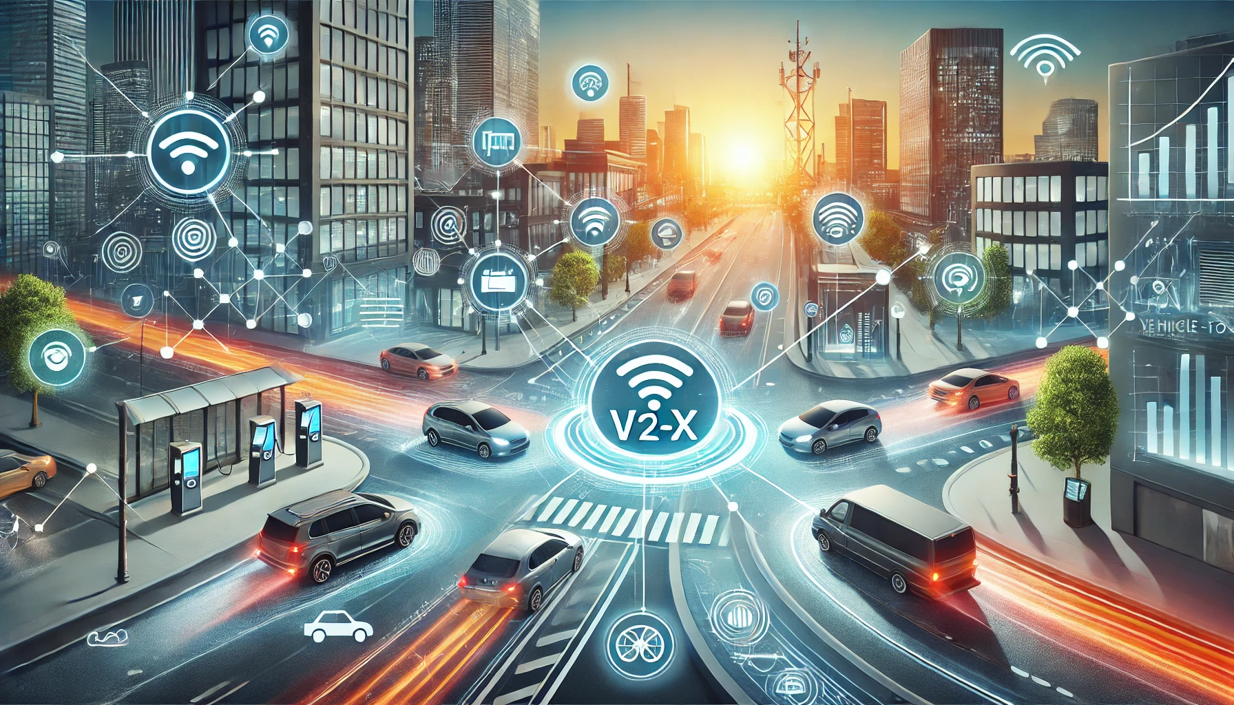 Vehicle-to-X (V2X) revolutioniert die Mobilität durch Kommunikation zwischen Fahrzeugen und ihrer Umgebung, erhöht die Sicherheit, optimiert den Verkehrsfluss und unterstützt erneuerbare Energien.