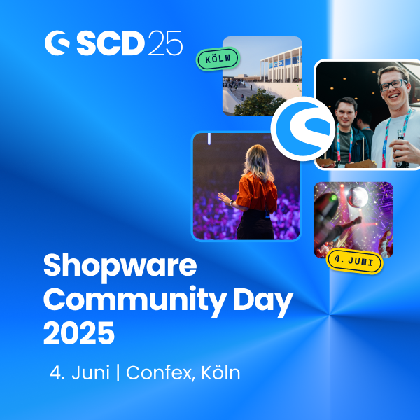 Shopware feiert 25 Jahre Innovation! 🎉 Der Shopware Community Day 2025 in Köln wird ein spektakuläres Event mit Keynotes, Deep-Dives und Show-Elementen. Sei dabei und gestalte mit uns die Zukunft des E-Commerce! 🚀